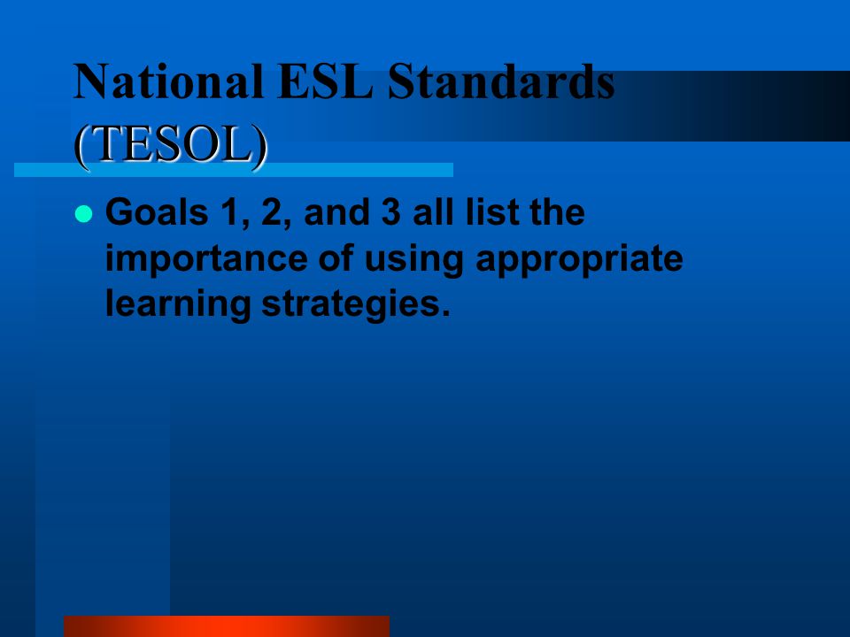National ESL Standards (TESOL)