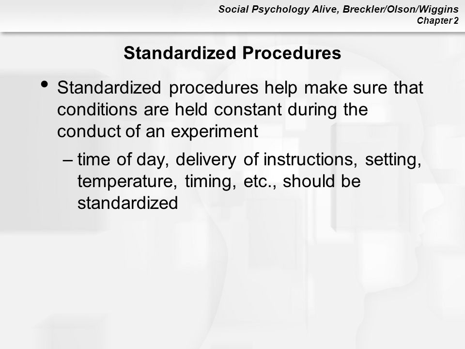 Standardized Procedures
