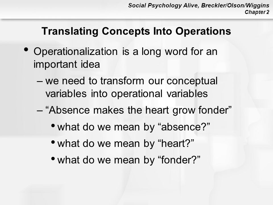 Translating Concepts Into Operations