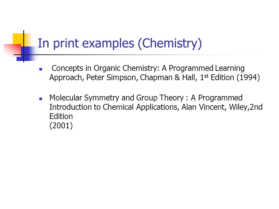 In print examples (Chemistry)