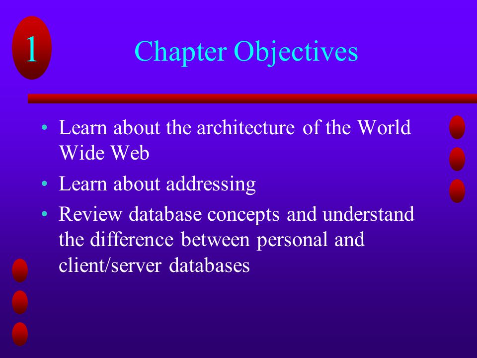 Chapter Objectives Learn about the architecture of the World Wide Web