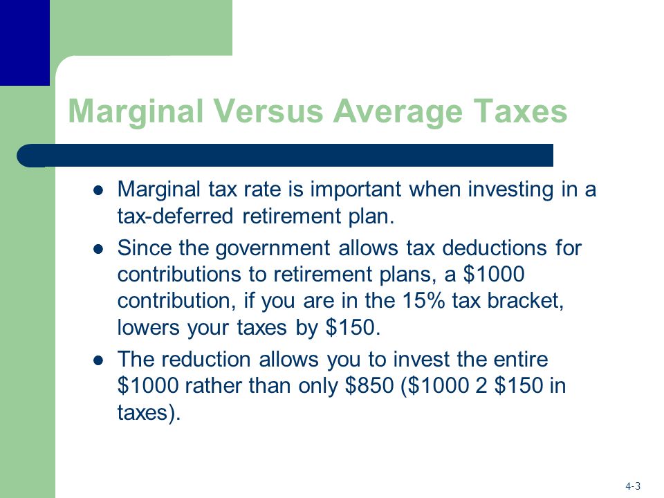 Marginal Versus Average Taxes