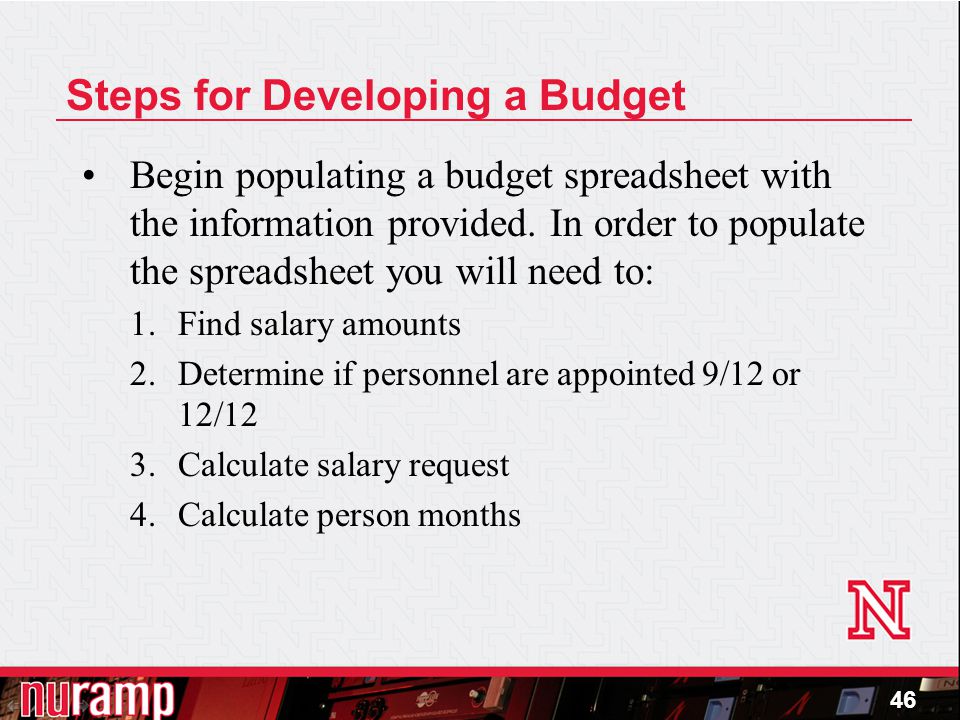 Steps for Developing a Budget