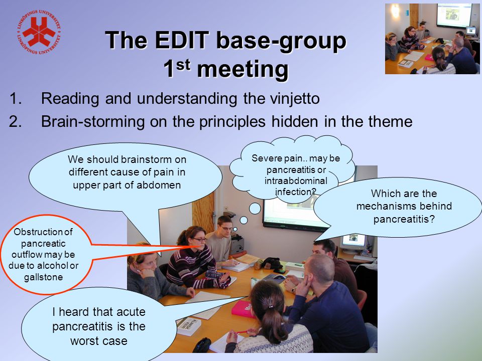 The EDIT base-group 1st meeting