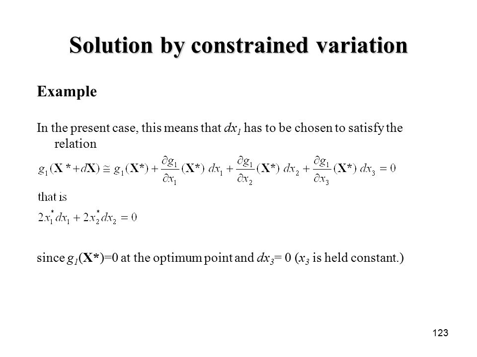 Solution by constrained variation