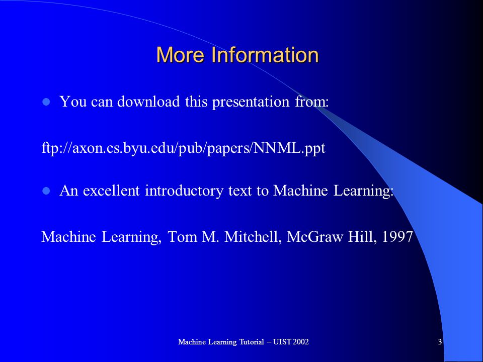 Machine Learning (1997) ~ by Tom M. Mitchell