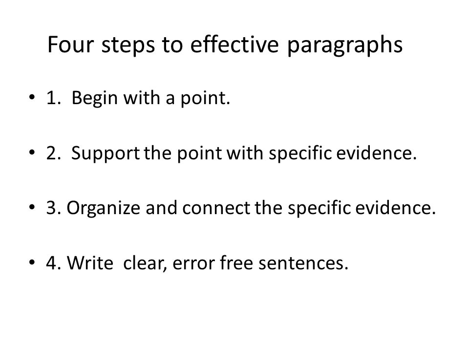 Four steps to effective paragraphs