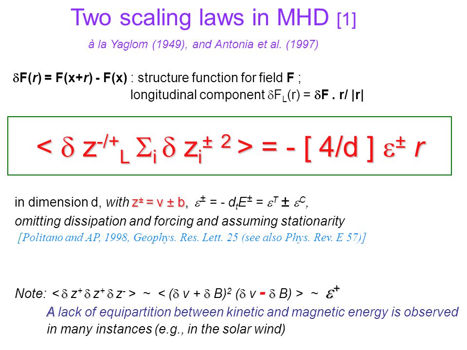 A Few Issues In Mhd Turbulence Ppt Download