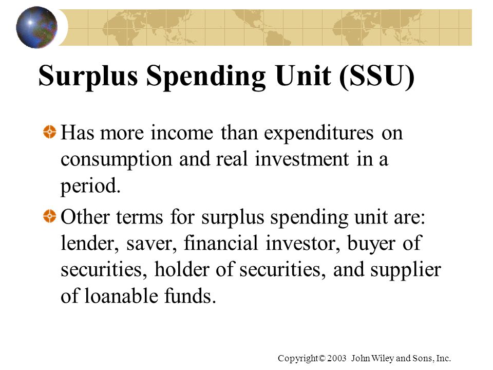 Surplus Spending Unit (SSU)