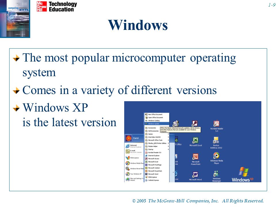 Windows The most popular microcomputer operating system