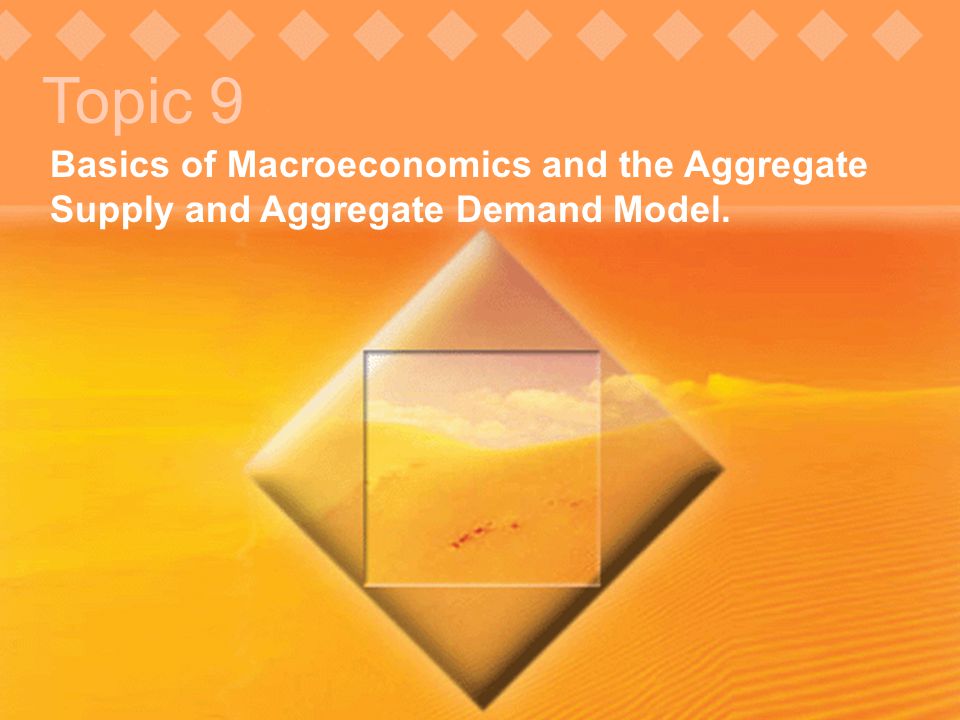 Topic 9 Basics of Macroeconomics and the Aggregate Supply and Aggregate Demand Model.