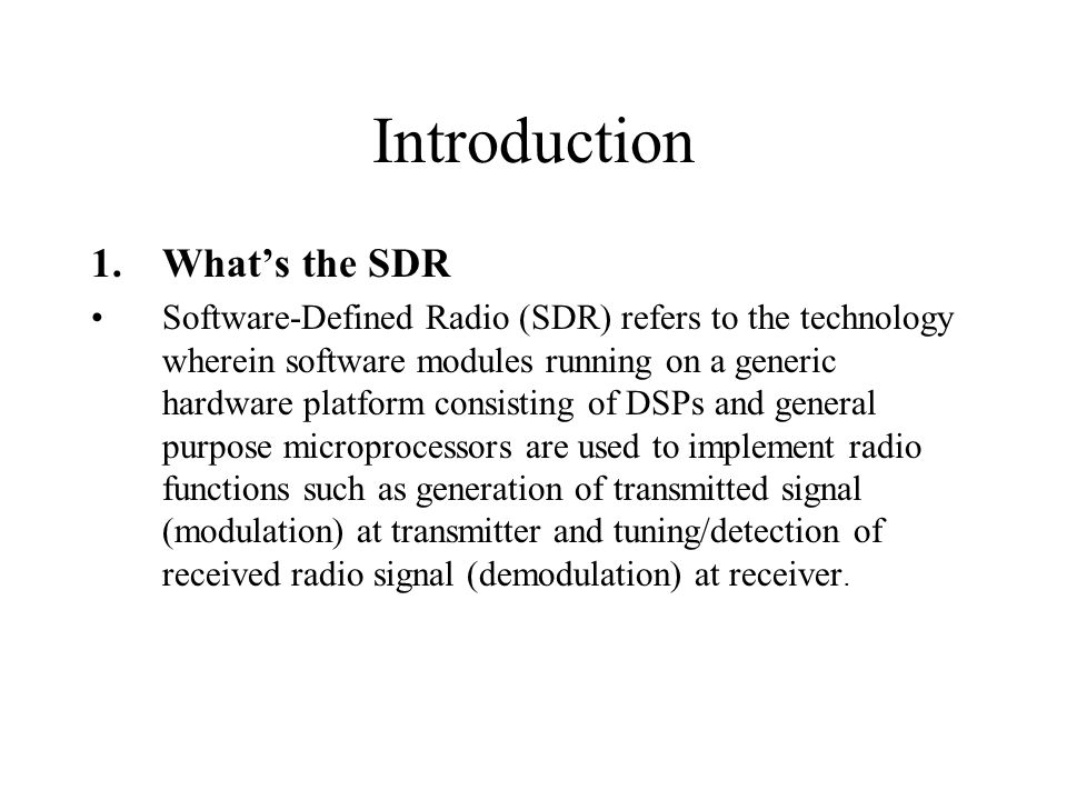 Software Defined Radio - ppt video online download