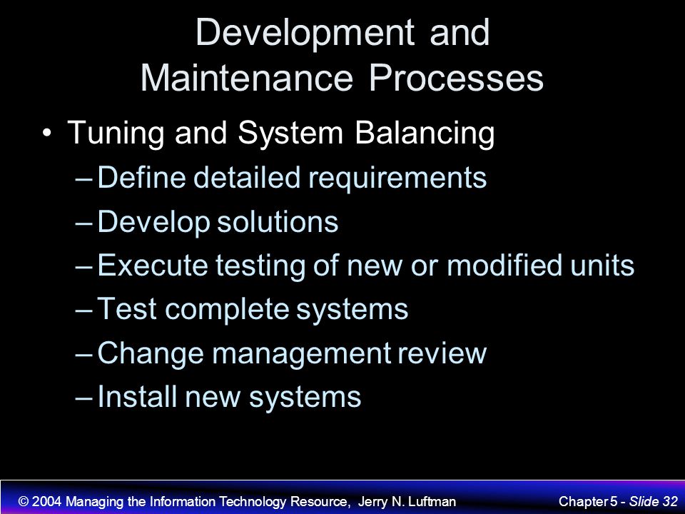 Development and Maintenance Processes