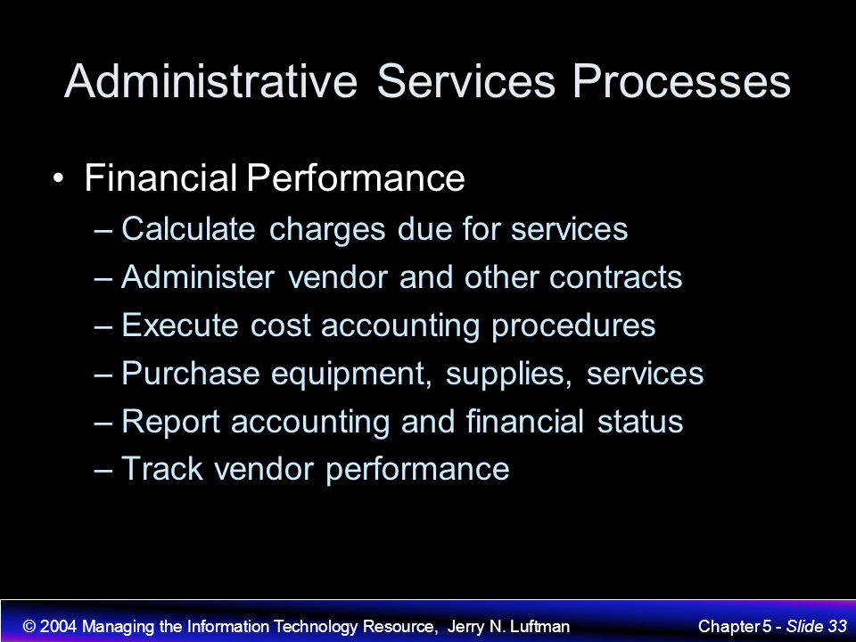 Administrative Services Processes