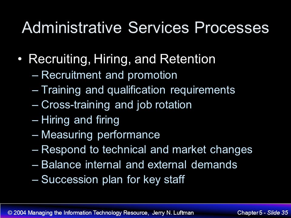 Administrative Services Processes