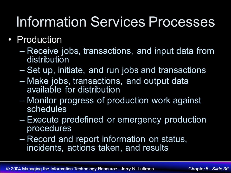 Information Services Processes