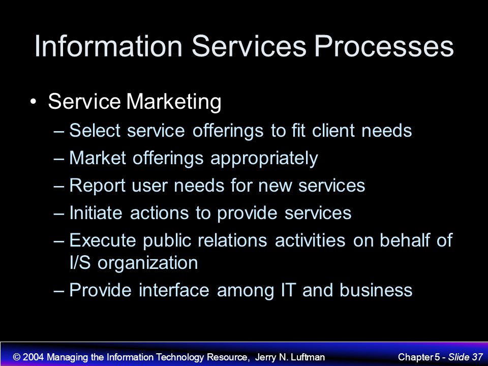Information Services Processes