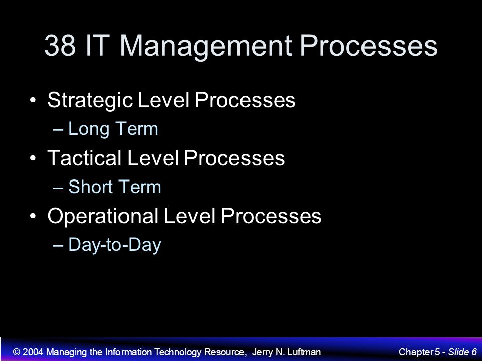 38 IT Management Processes