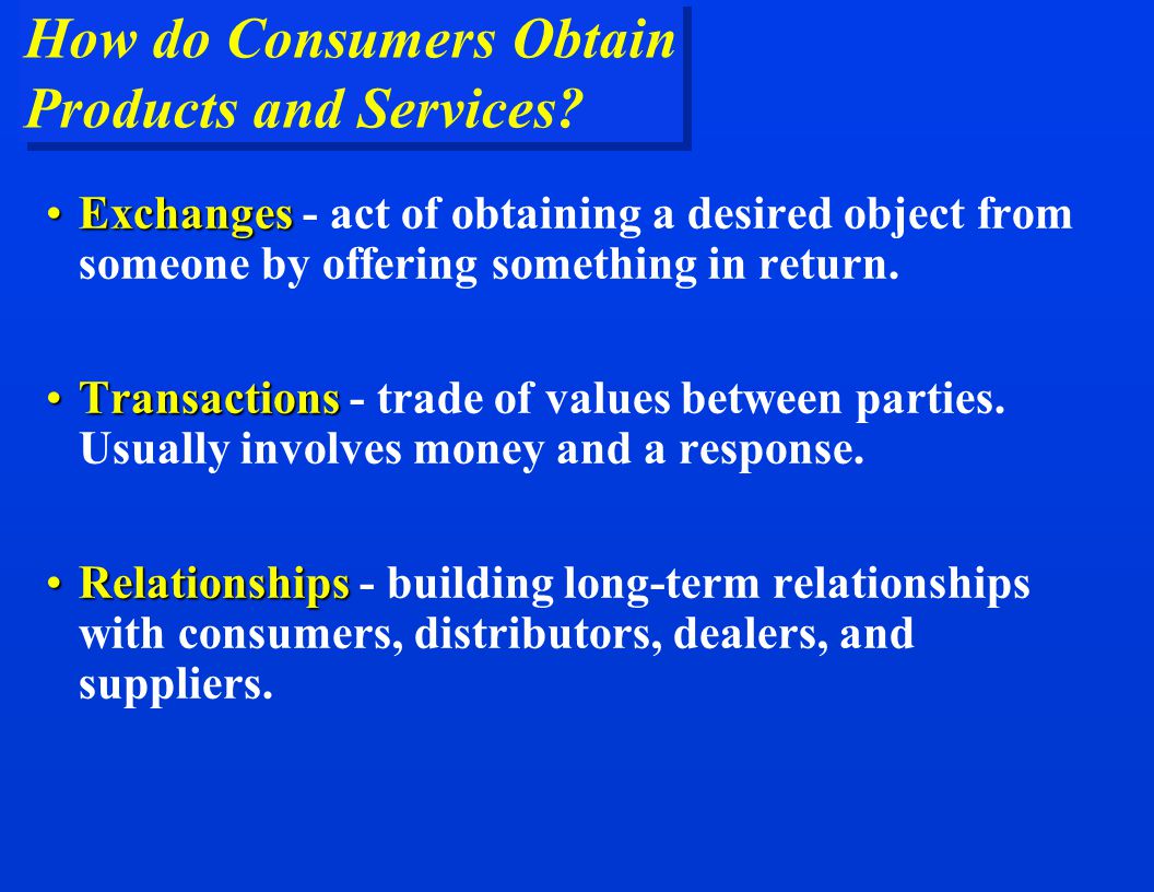 How do Consumers Obtain Products and Services