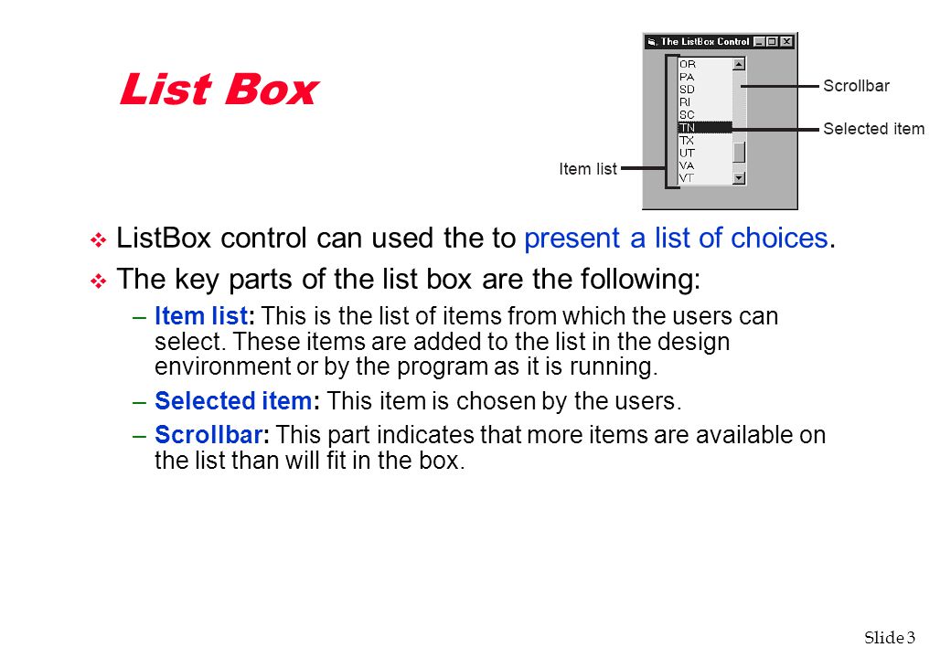 VB Default Controls List Box, Combo Box - ppt download