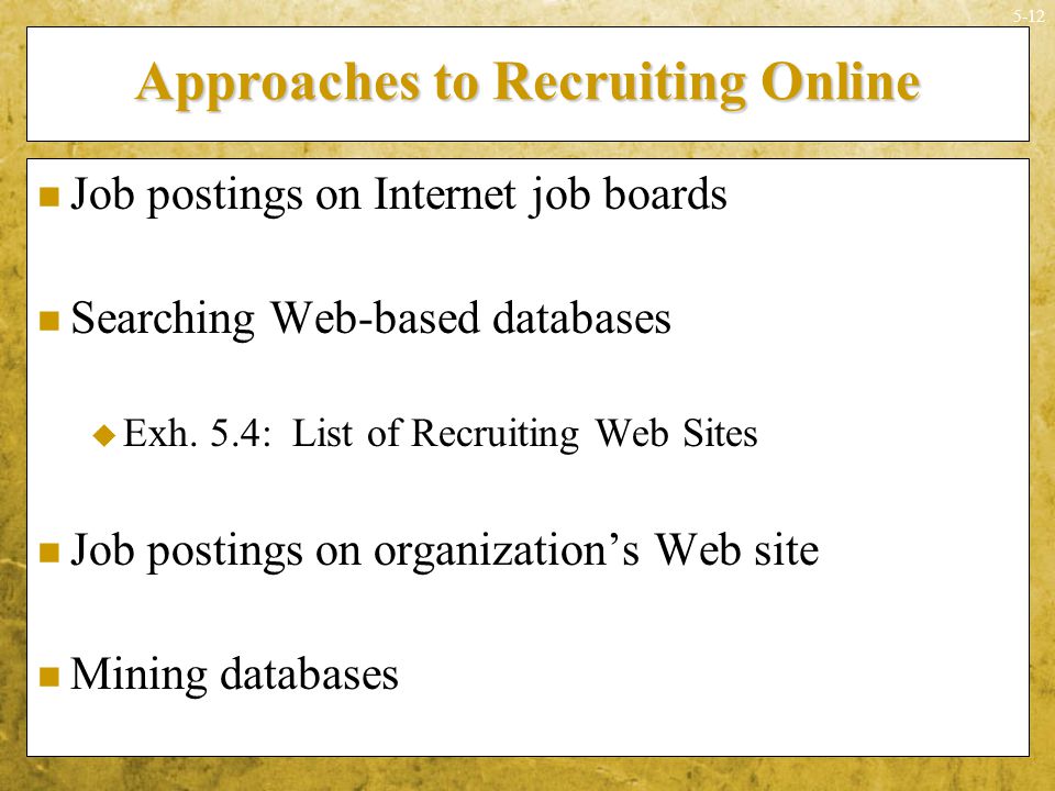 Approaches to Recruiting Online
