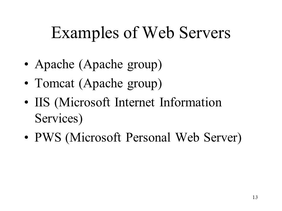 Examples of Web Servers