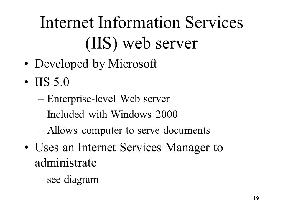 Internet Information Services (IIS) web server