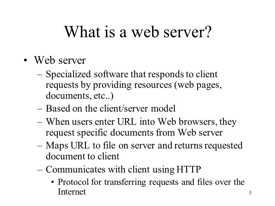 What is a web server Web server