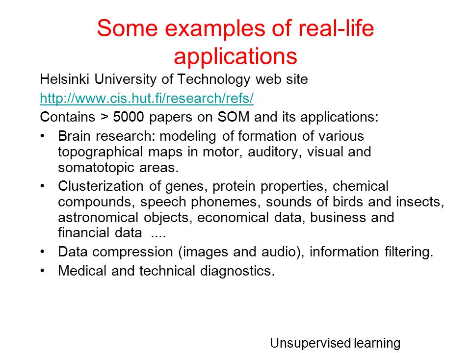 unsupervised learning real life example