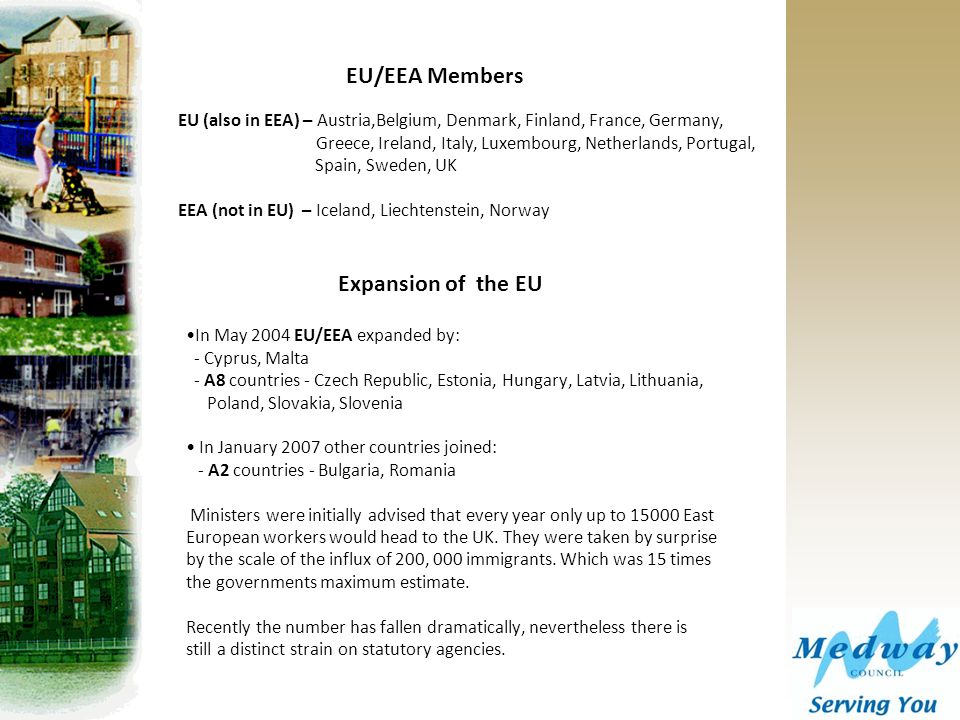 EU/EEA Members Expansion of the EU