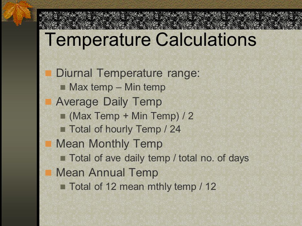 Temperature Calculations