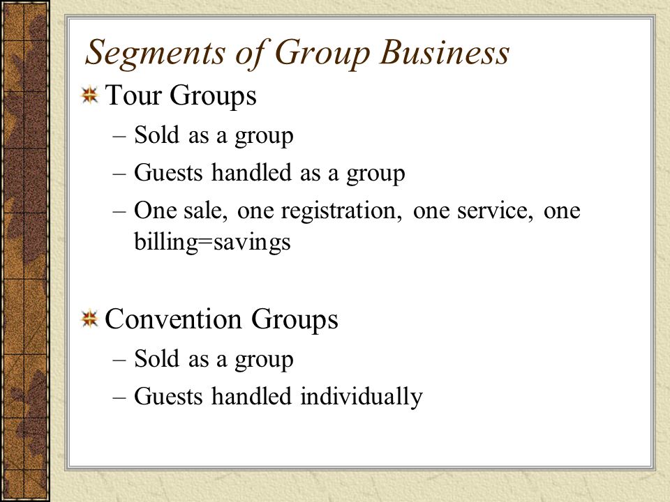 Segments of Group Business