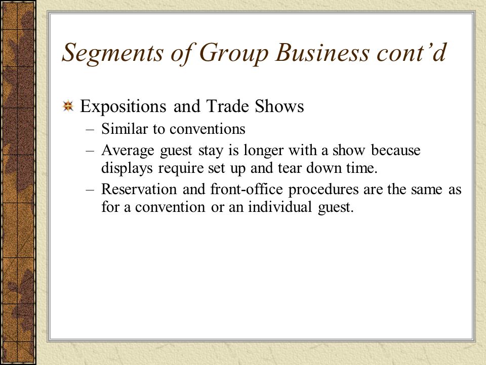 Segments of Group Business cont’d
