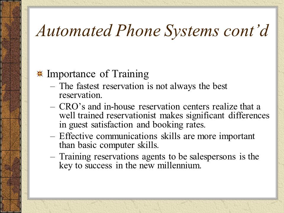 Automated Phone Systems cont’d