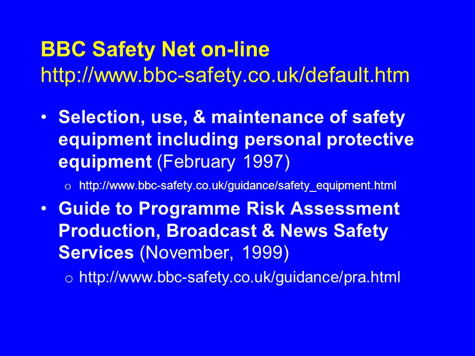 BBC Safety Net on-line