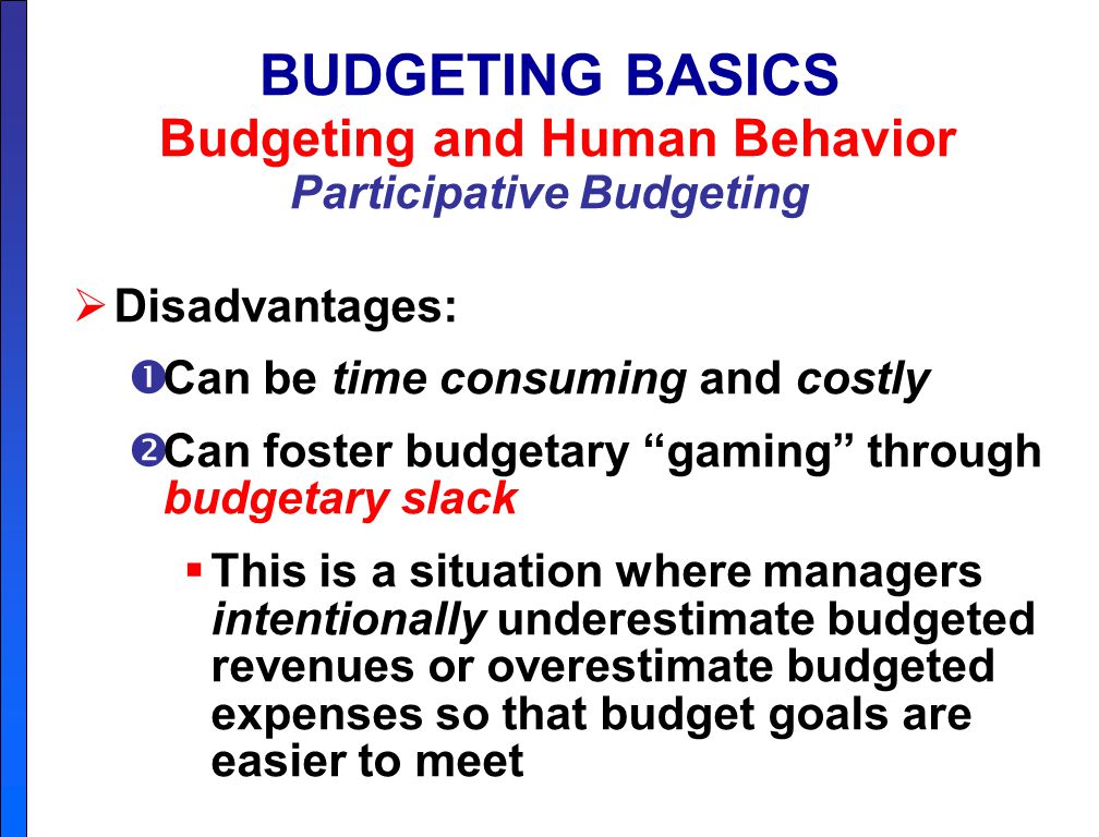 advantages and disadvantages of budgeting