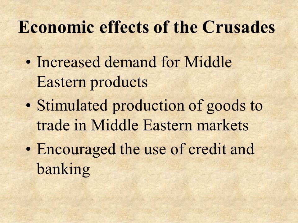 Economic effects of the Crusades