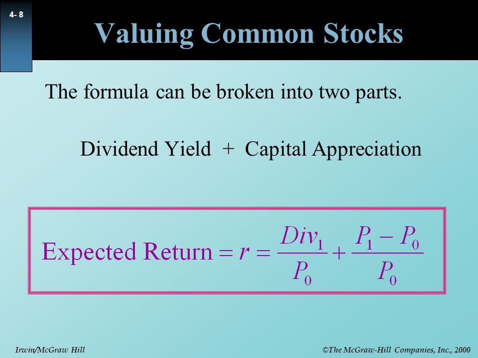 Dividend Yield + Capital Appreciation