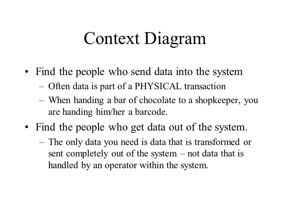 Context Diagram Find the people who send data into the system