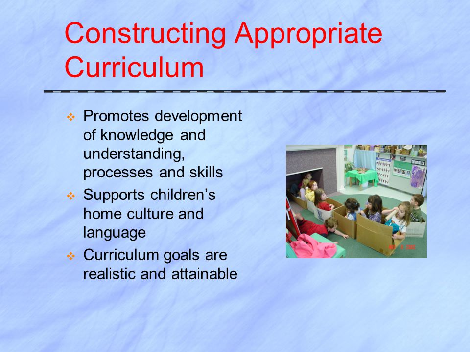 Constructing Appropriate Curriculum