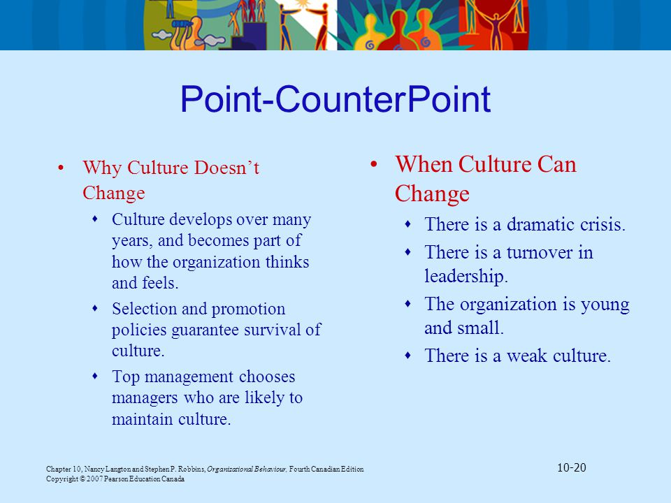 Point-CounterPoint When Culture Can Change Why Culture Doesn’t Change