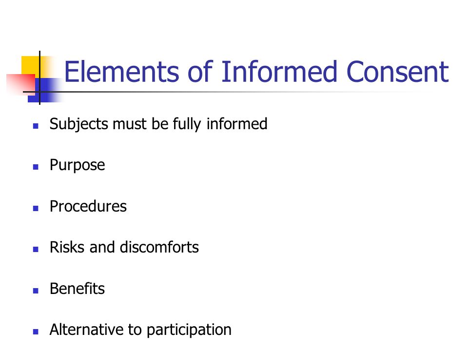 Elements of Informed Consent