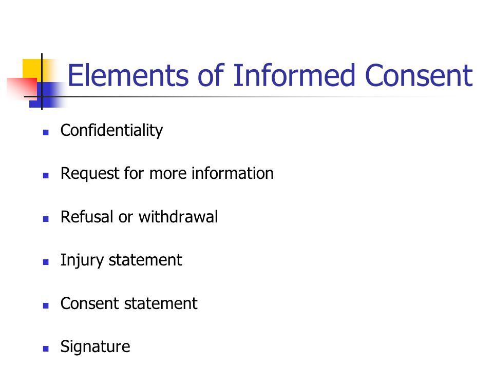 Elements of Informed Consent