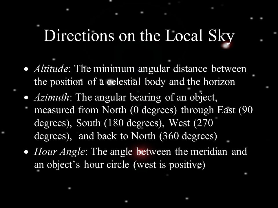 Directions on the Local Sky