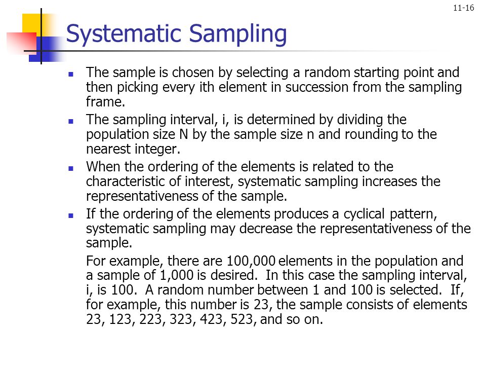 Sampling systematic What is