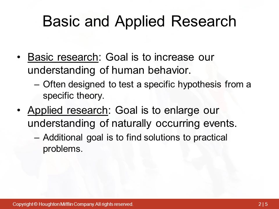 Basic and Applied Research