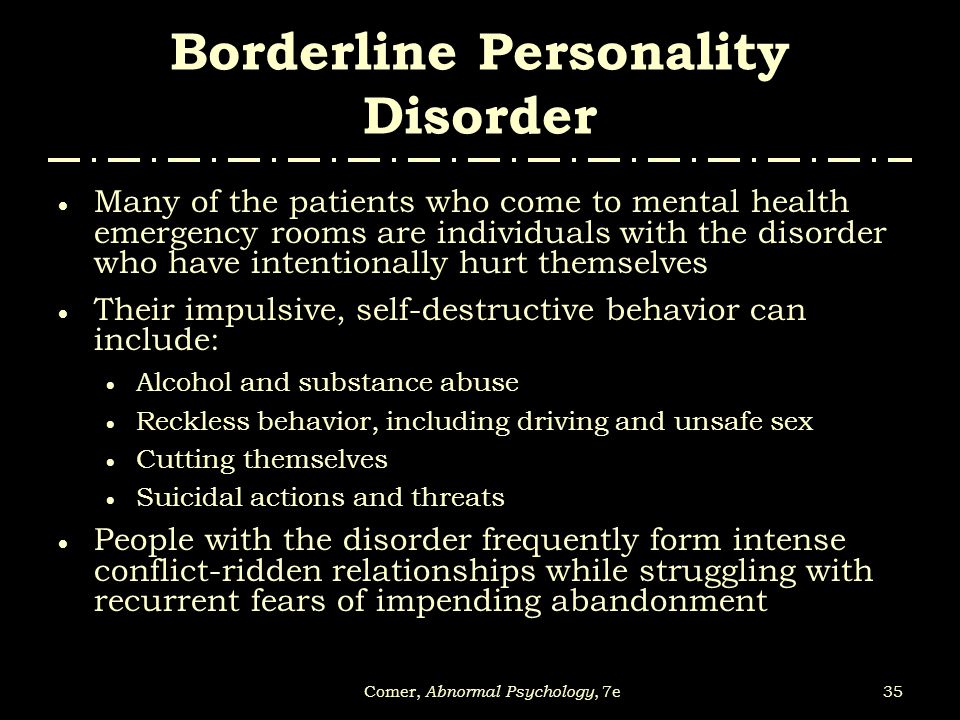 Borderline Personality Disorder.