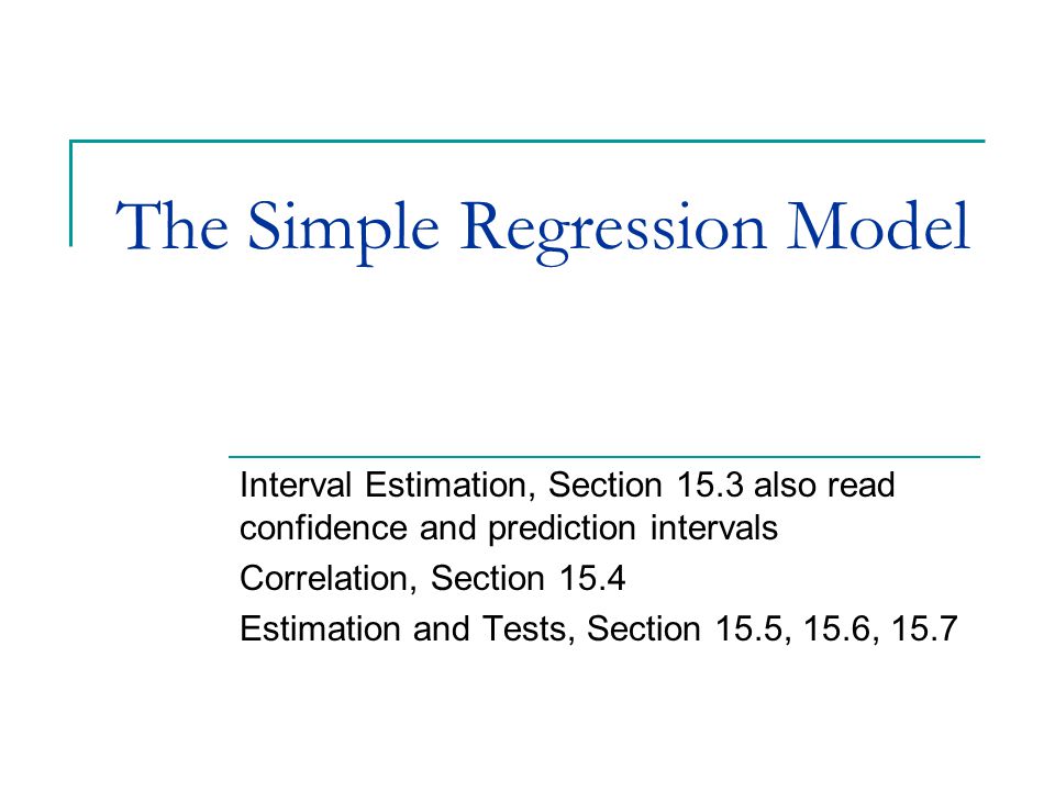 The Simple Regression Model