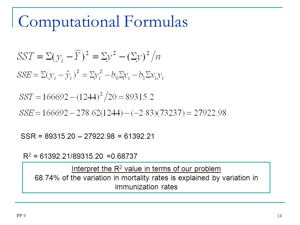 Computational Formulas