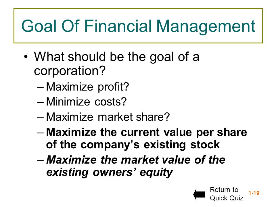 Goal Of Financial Management